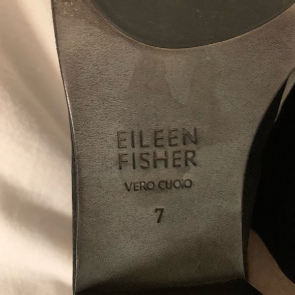 Eileen Fisher black nubuck leather 'Pagoda' block heel sandals - Picture 6 of 10